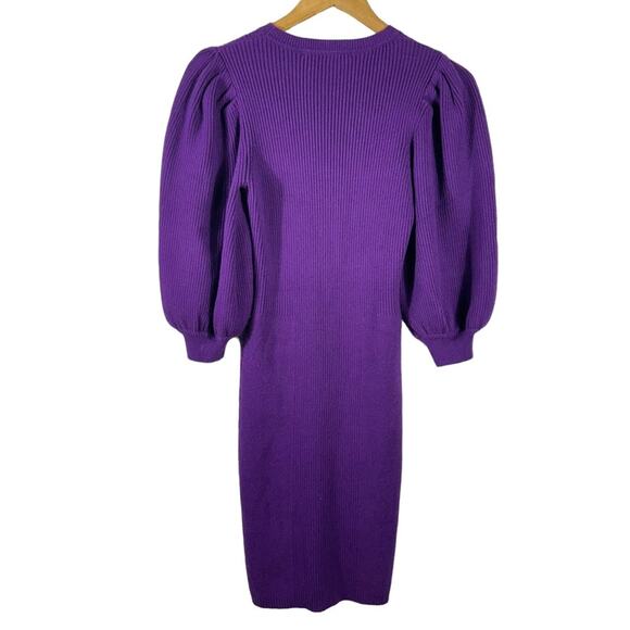 Zara Purple Puff Sleeve Sweater Dress Size Medium - Picture 4 of 11
